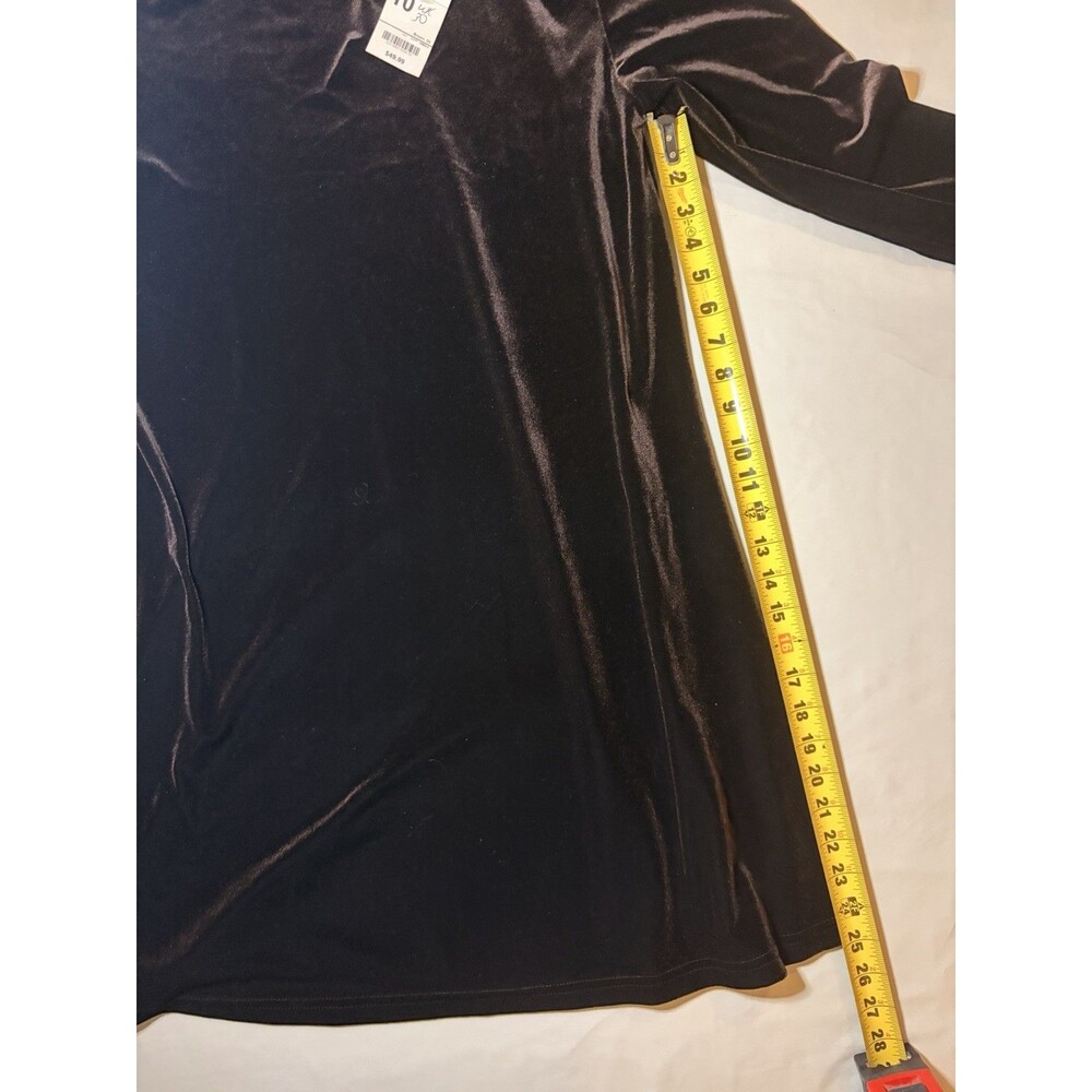 Vintage 1990s Jaclyn Smith Brown Velvet Dress Size 10 NWT Long Sleeve - Picture 5 of 7